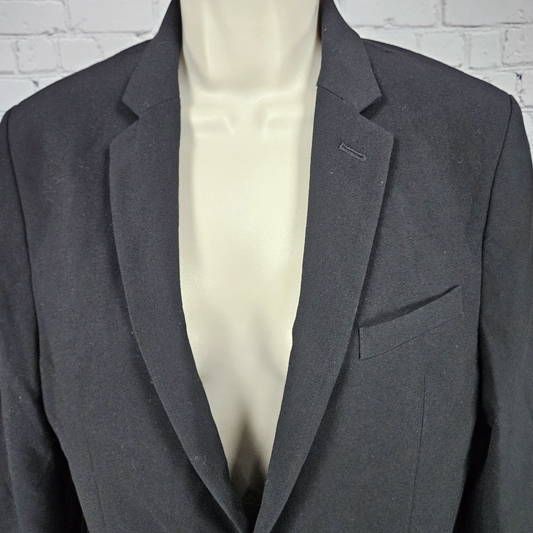 Calvin Klein Calvin Klein Black Full Pant Suit Set 2 Piece 2 Button Notch Blazer 20 Size 42" / US 20 - 7 Thumbnail