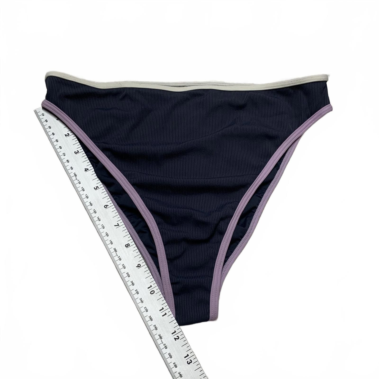 Other L*SPACE Women's Sz XLarge Gray & Lilac Ribbed Bikini Bottoms Size ONE SIZE - 4 Thumbnail