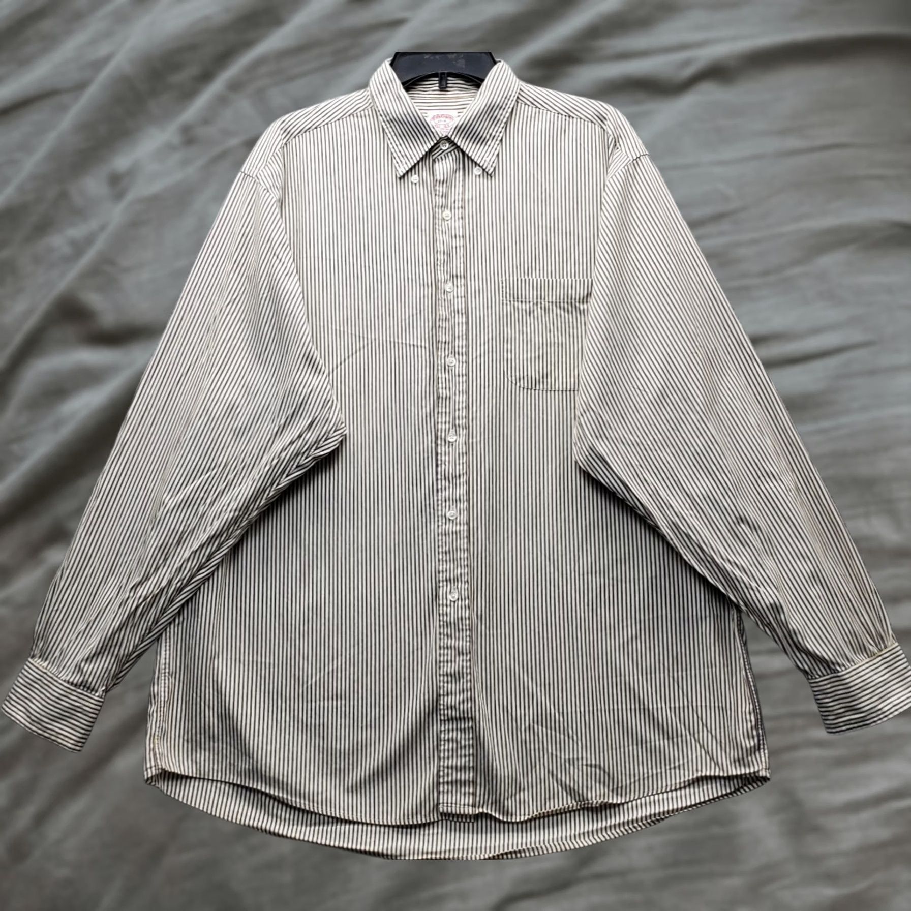 Brooks Brothers Brooks Brothers Dress Shirt Mens 17 Multicolor Striped Long Sleeve Collar Button Down Size 46R - 1 Thumbnail