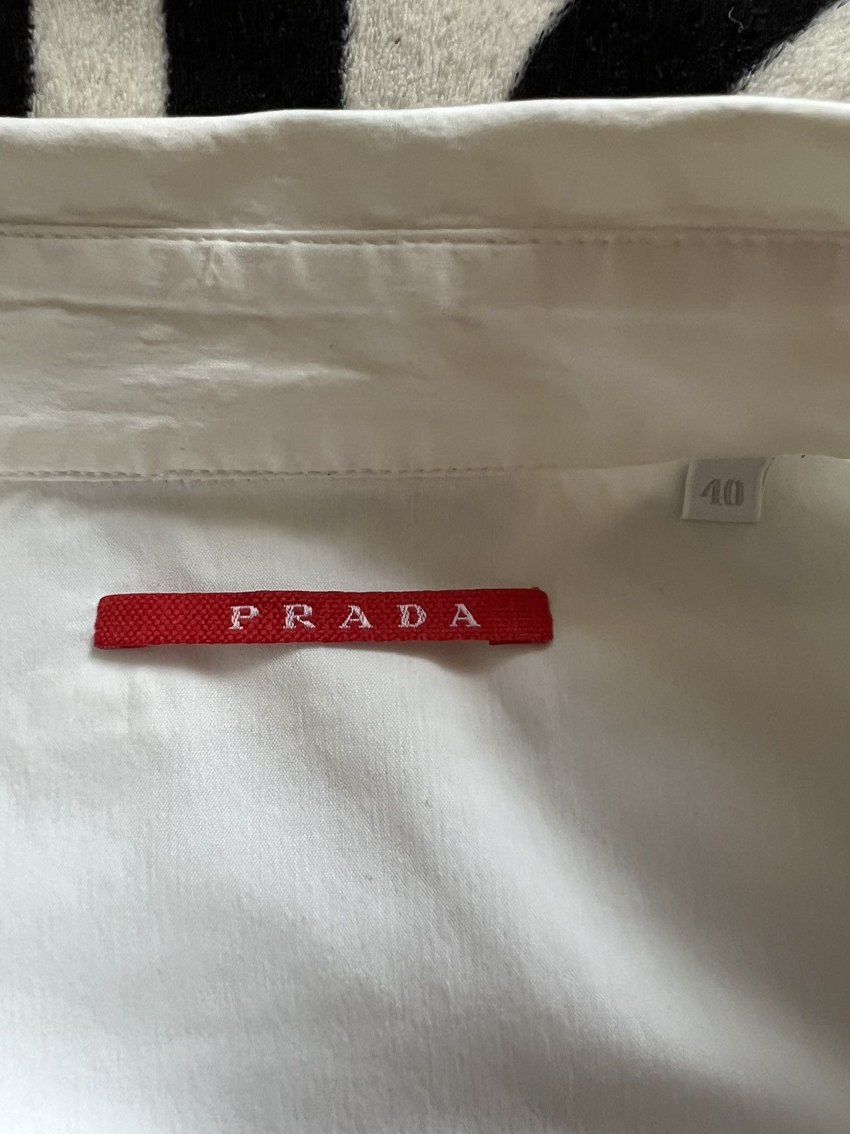 Prada × Tom Ford Prada luxury shirt button down chest pocket white tab logo Size US M / EU 48-50 / 2 - 6 Thumbnail