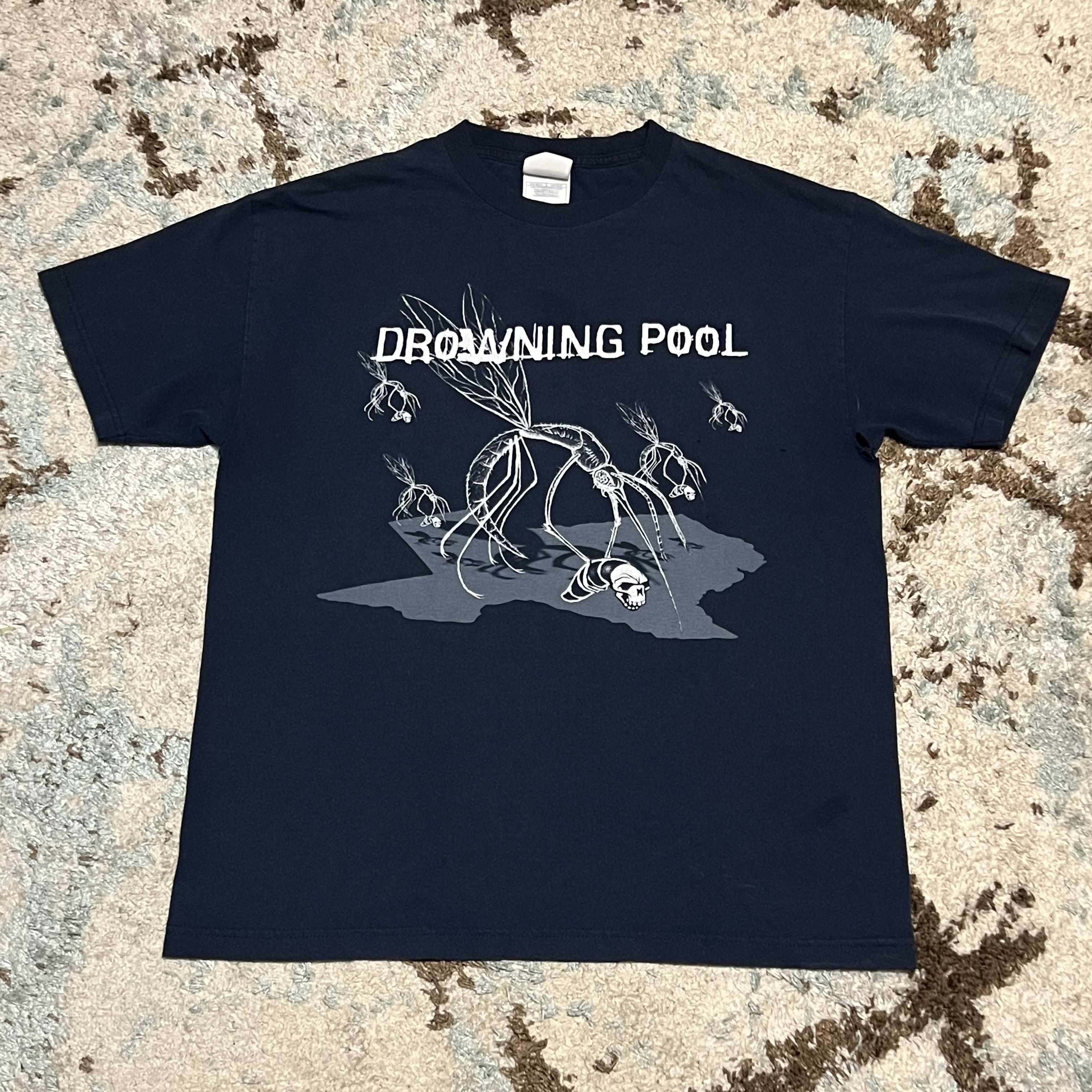 Vintage Drowning Pool Texas Mosquito Shirt Size Large Metal