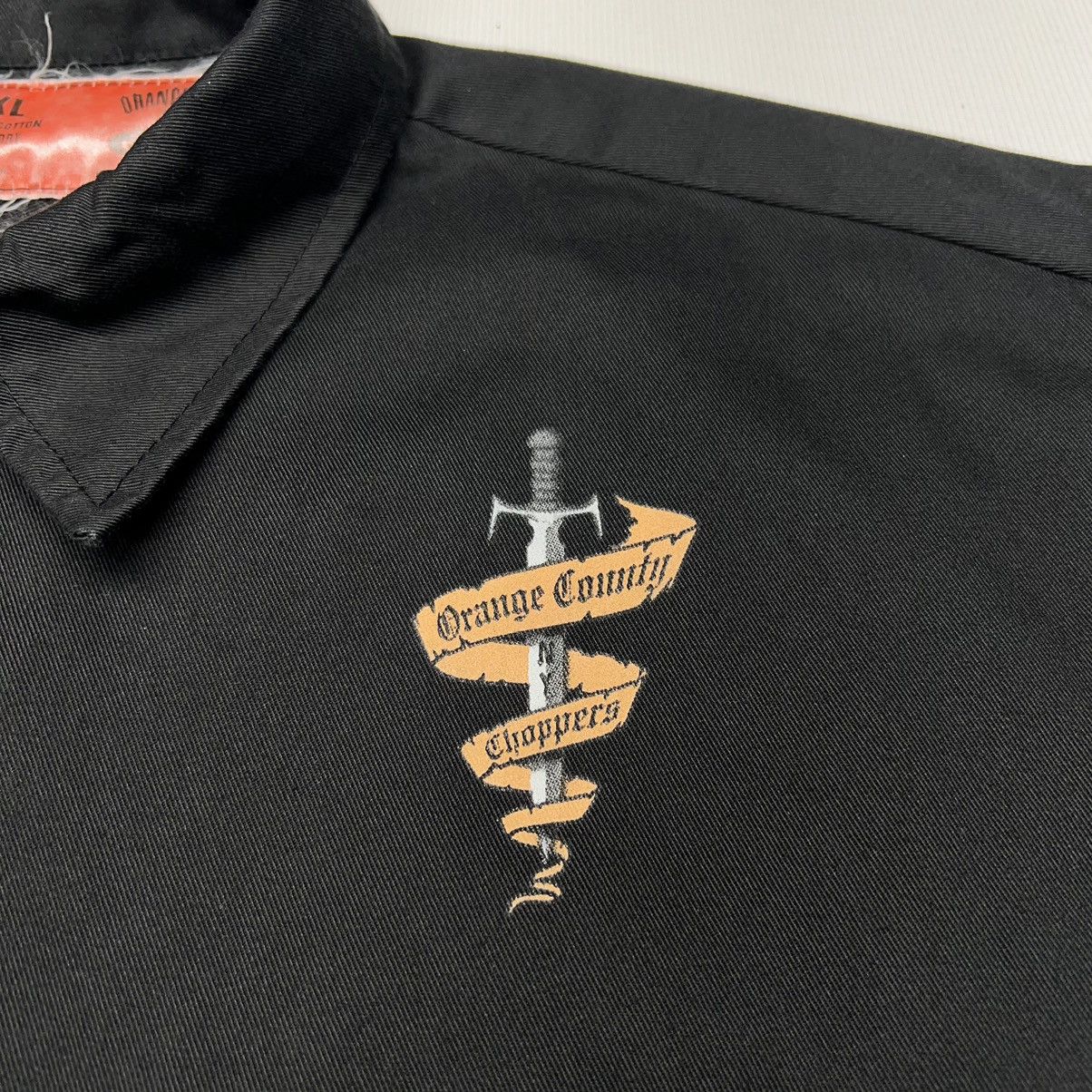Vintage VTG Orange County Choppers Button Shirt Black Mechanic Work Size US XL / EU 56 / 4 - 4 Thumbnail