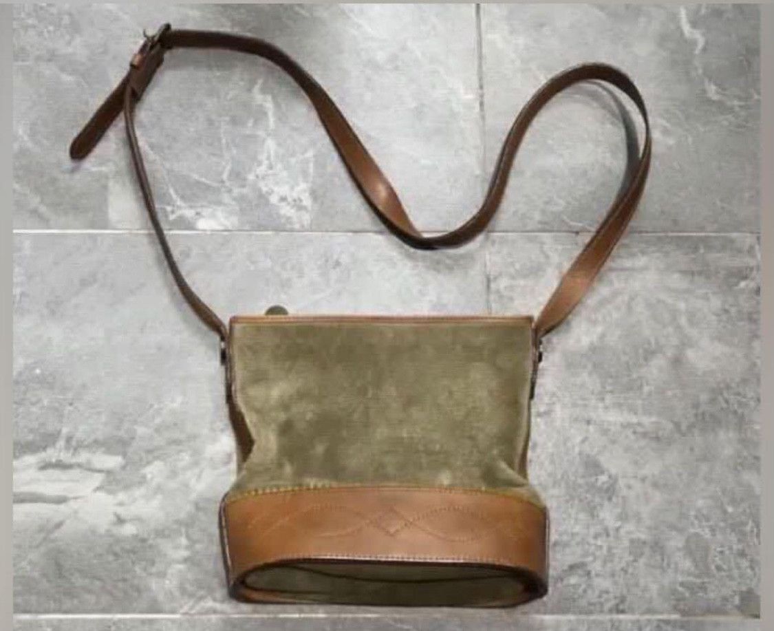 Archival Clothing x Bag Elle Paris Sling Bag Suede Leather Shoulder Bag in Brown, Women's