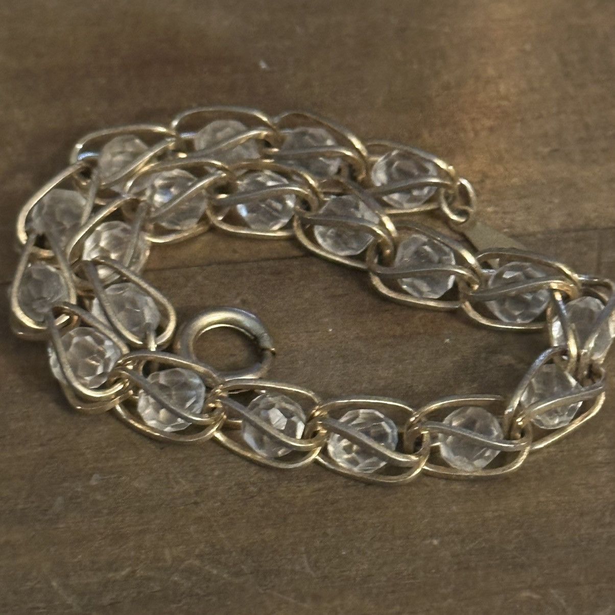 Vintage Vintage gold tone caged crystal bracelet Size ONE SIZE - 3 Thumbnail