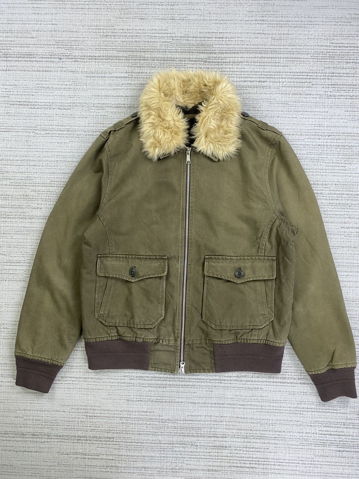Vintage Takeo Kikuchi Japan Faux Fur Collar Jacket