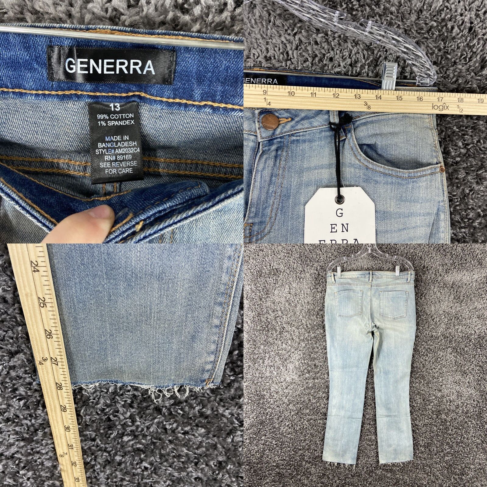 Vintage NEW Generra Distressed Skinny Jeans Blue Women’s 13 Size 34" / US 12 / IT 48 - 8 Thumbnail