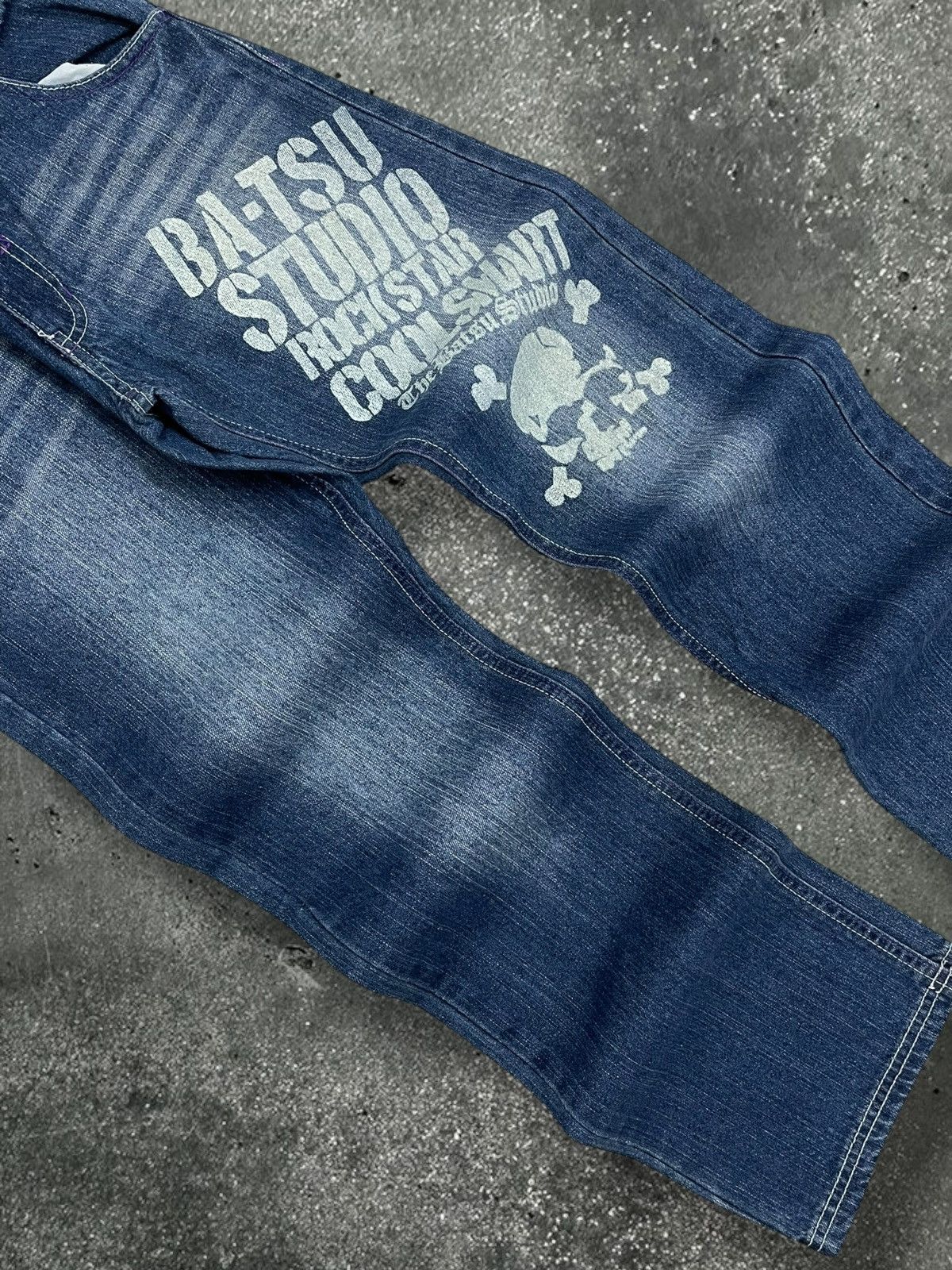 Japanese Brand Vintage Japan Iconic Streetwear Ba-tsu Skull CoolSwart Denim Size US 27 - 4 Thumbnail