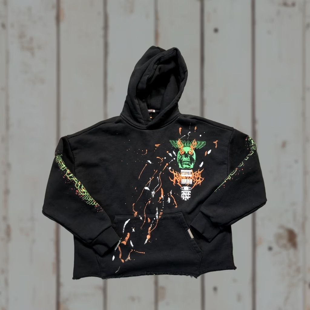 Vintage Tenacity Studios Hoodie Mens L Black Graphic Print Pullover Skull Hooded Sweatshirt Streetwear Size US L / EU 52-54 / 3 - 1 Thumbnail