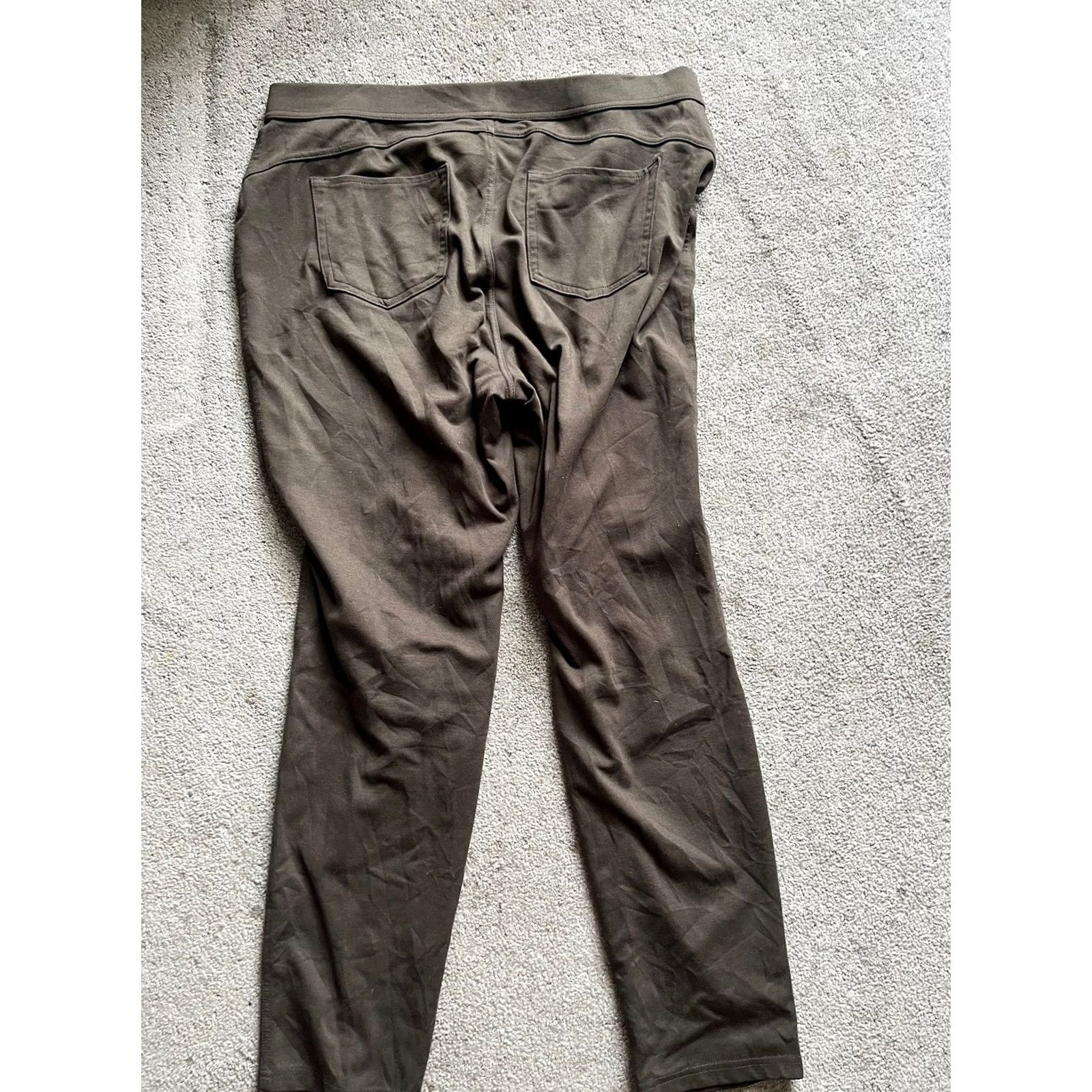 Vintage Simply Vera Vera Wang Pants Women XL Brown Solid Skinny Flat Front Button Zip Size 40" / US 18 - 3 Thumbnail