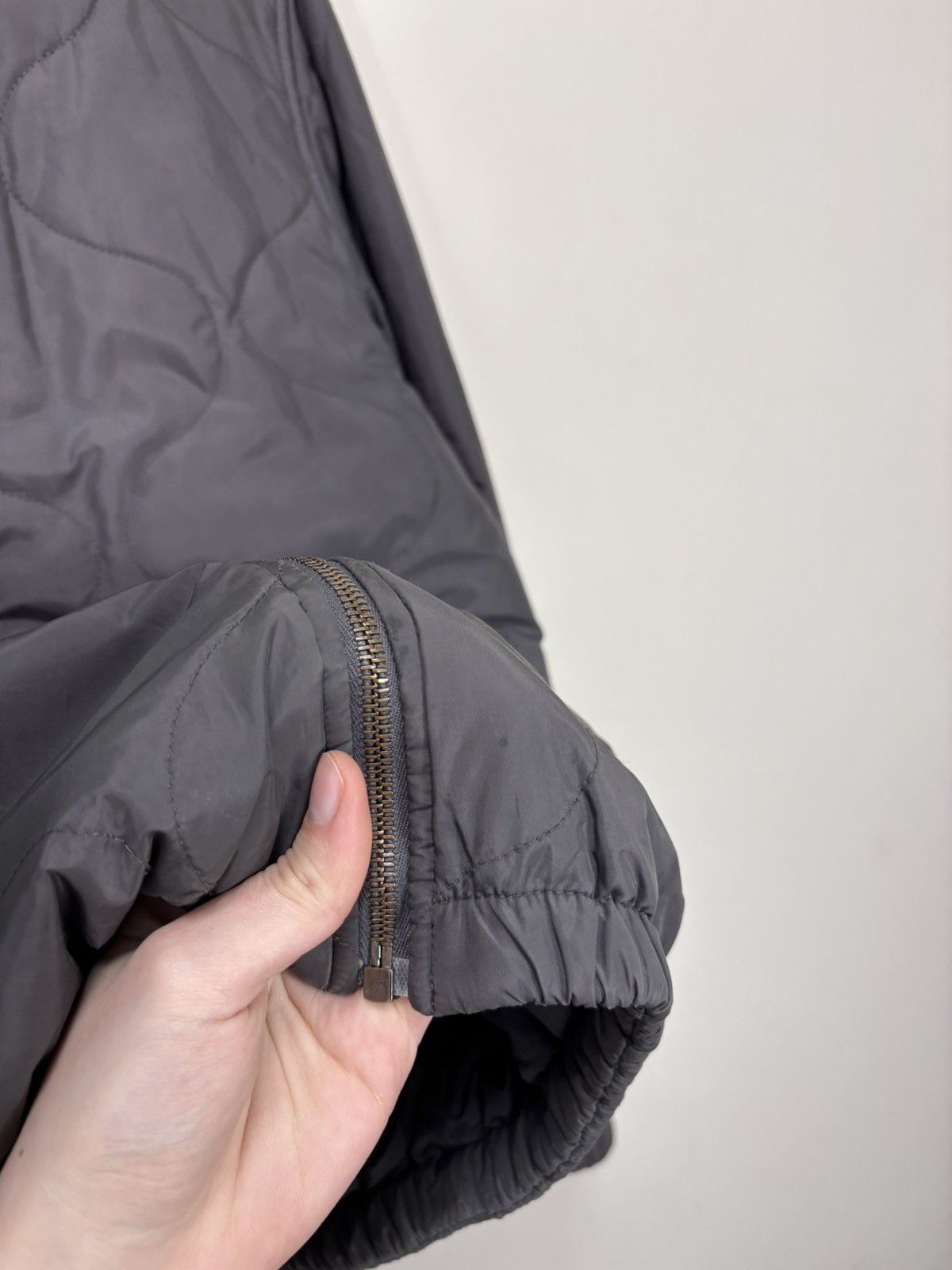 Z Zegna Z Zegna Men’s Quilted Grey Lightweight Bomber Jacket Size US M / EU 48-50 / 2 - 12 Thumbnail