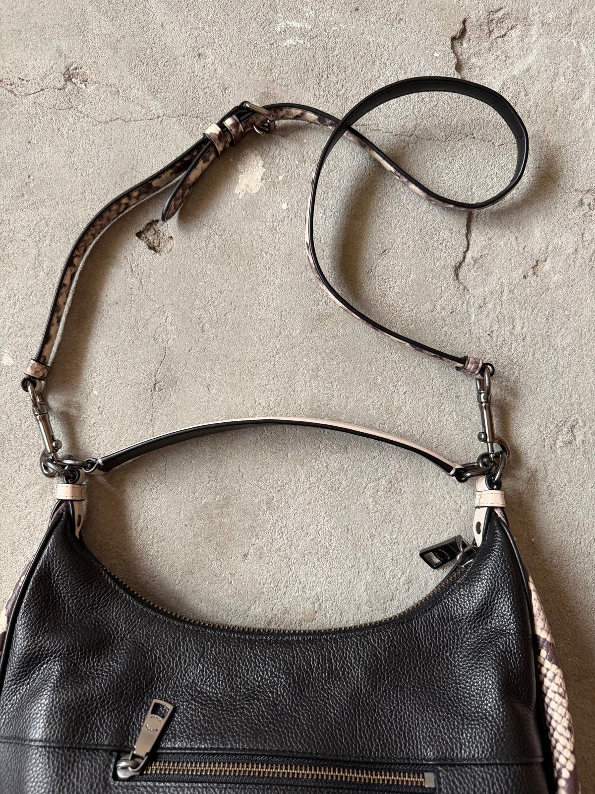 Coach Coach 2Way Harley Hobo Snake Embossed Shoulder Bag Black Size ONE SIZE - 7 Thumbnail