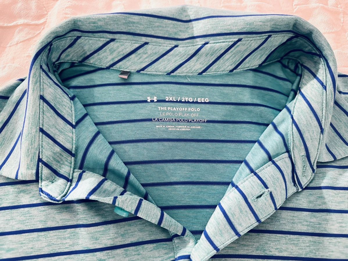 Under Armour UNDER ARMOUR Striped Performance Playoff Polo Teal & Purple Size US XXL / EU 58 / 5 - 5 Thumbnail