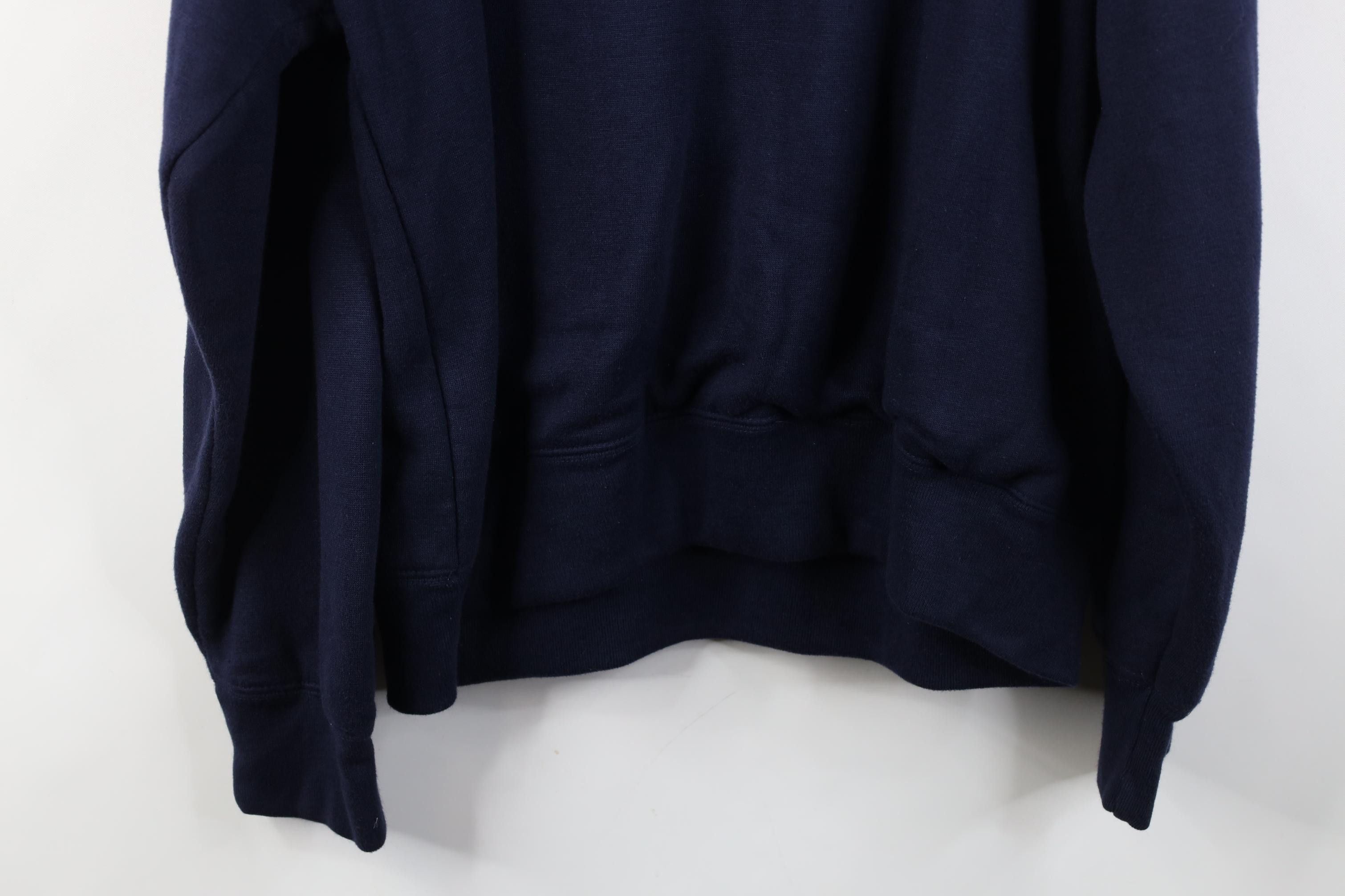 Vintage Vintage 90s Streetwear Waffle Knit Lined Henley Hoodie Blue Size US L / EU 52-54 / 3 - 15 Thumbnail