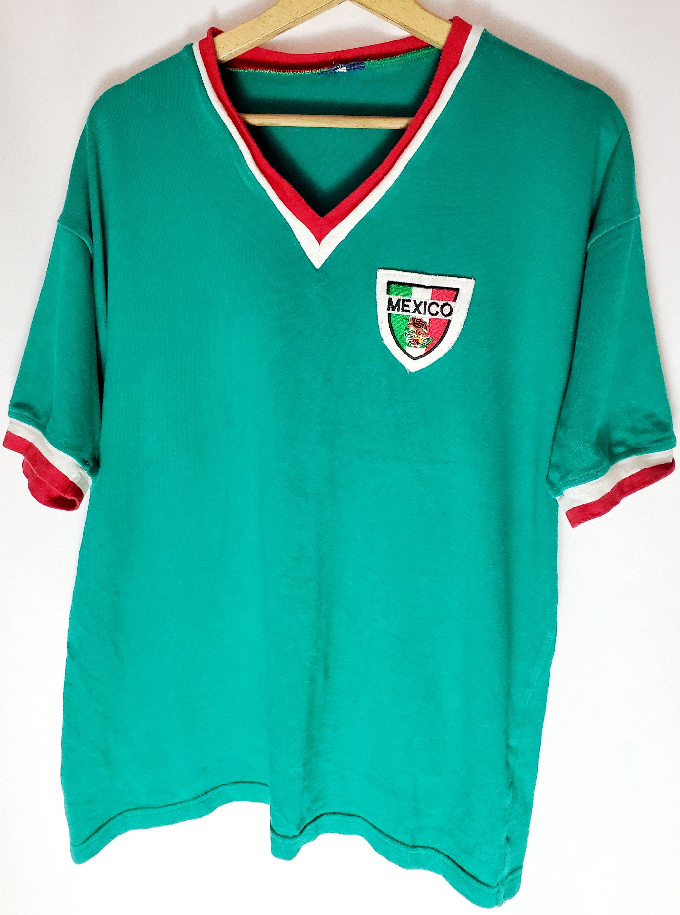 Vintage MEXICO 1970 RETRO WORLD CUP Soccer Jersey L