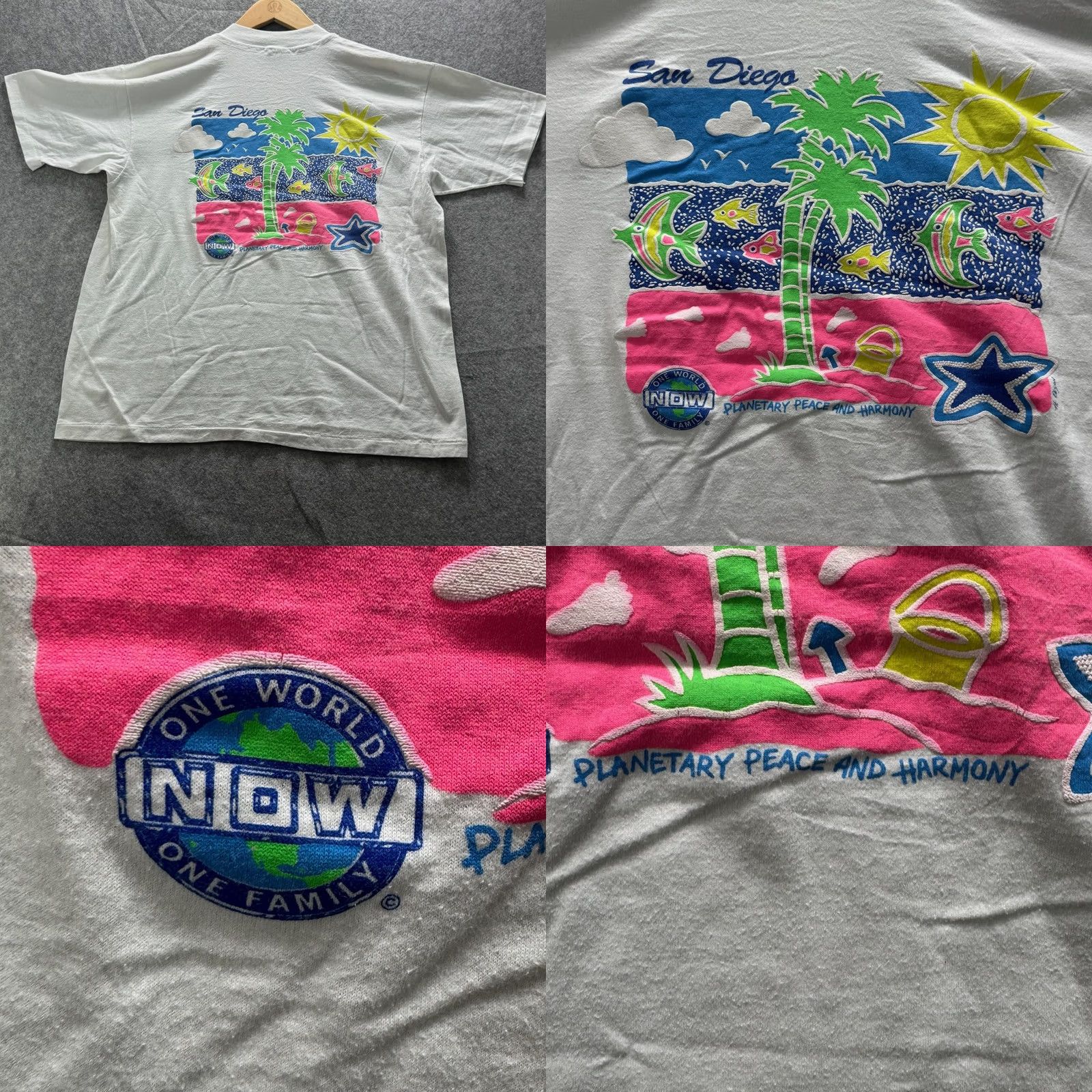 Hanes VINTAGE Hanes Shirt Mens XL White San Diego Fish Graphic Tee Fifty-Fifty Size US XL / EU 56 / 4 - 8 Thumbnail