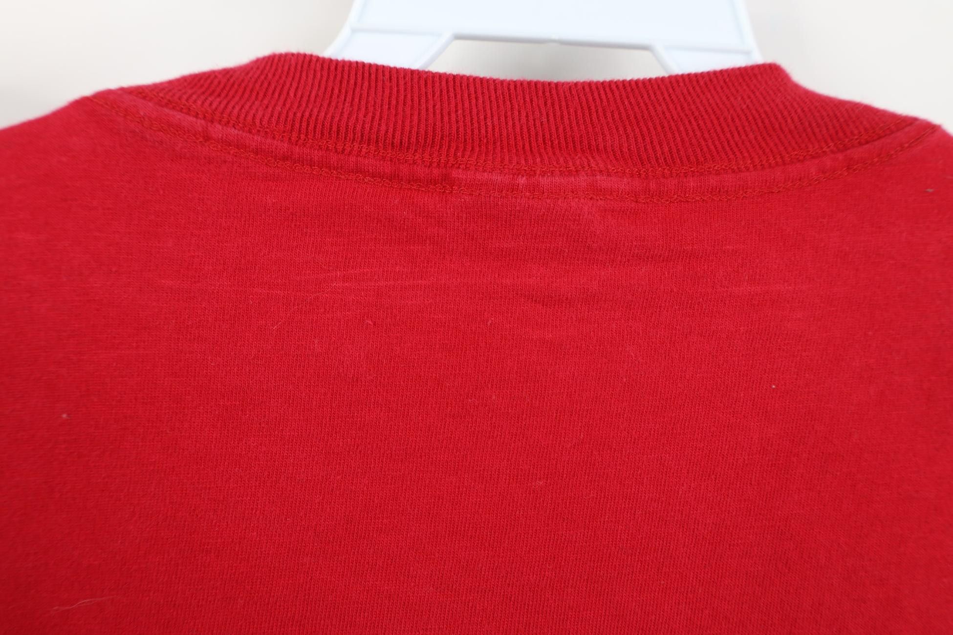 Vintage Vintage 90s Streetwear Heavyweight Cotton T-Shirt Red USA Size US XXL / EU 58 / 5 - 9 Thumbnail