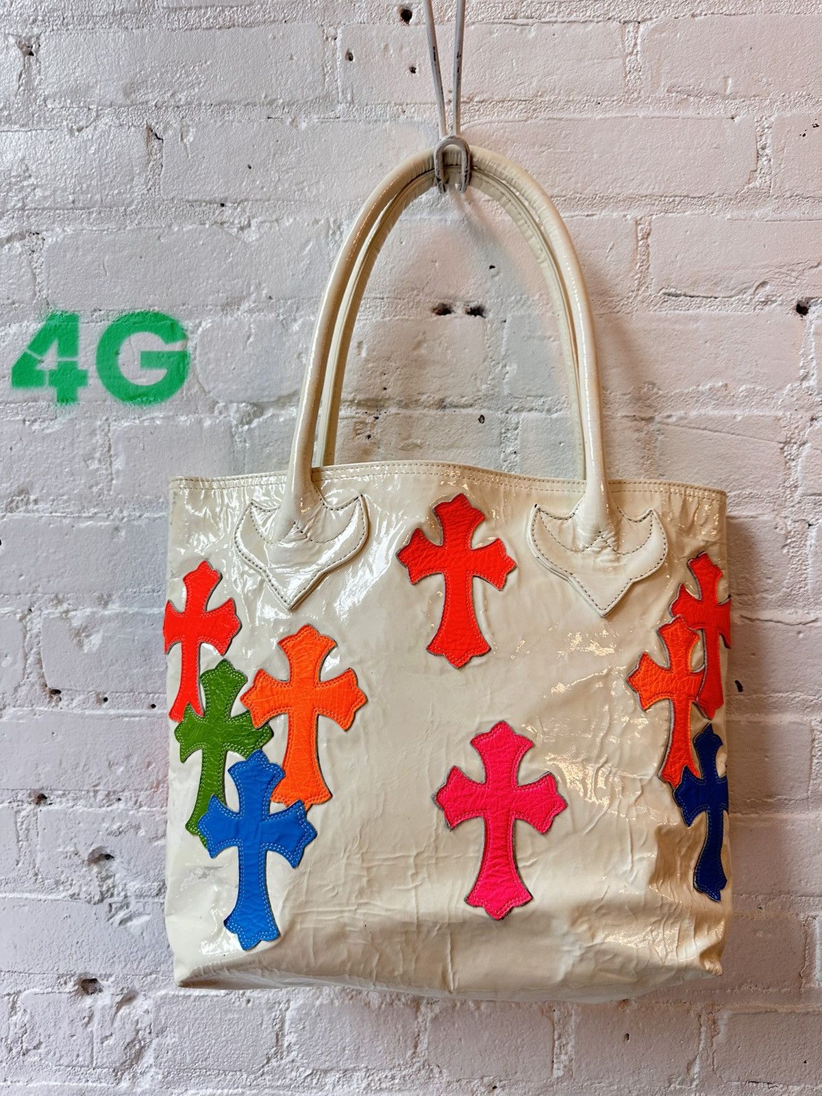 Chrome Hearts CHROME HEARTS WHITE PATENT LEATHER CROSS NEON PATCH BAG Size ONE SIZE - 9 Thumbnail
