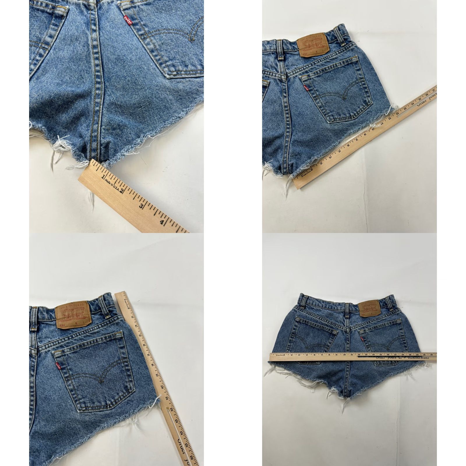 Levi's VINTAGE Levi’s 531 Shorts Women’s 31 Blue Denim Cut-Off Casual Womens American 90s Festivals Cowgirl Daisy 100% Cotton Size 24" / US 00 / IT 34 - 8 Thumbnail