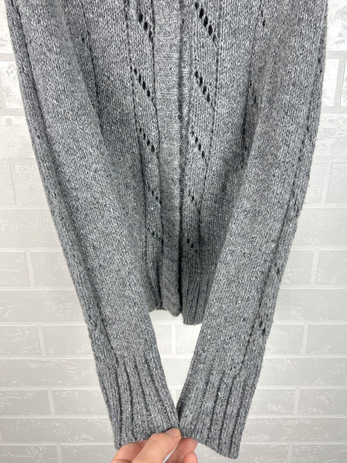 Hermes HERMES Sweater Hooded Wool Knit Mesh Pockets Gray Women's Size M / US 6-8 / IT 42-44 - 16 Thumbnail