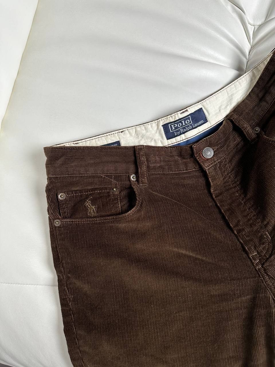 Polo Ralph Lauren × Ralph Lauren × Vintage Polo Rarlph lauren velvet pants slim brown Size US 34 / EU 50 - 5 Thumbnail