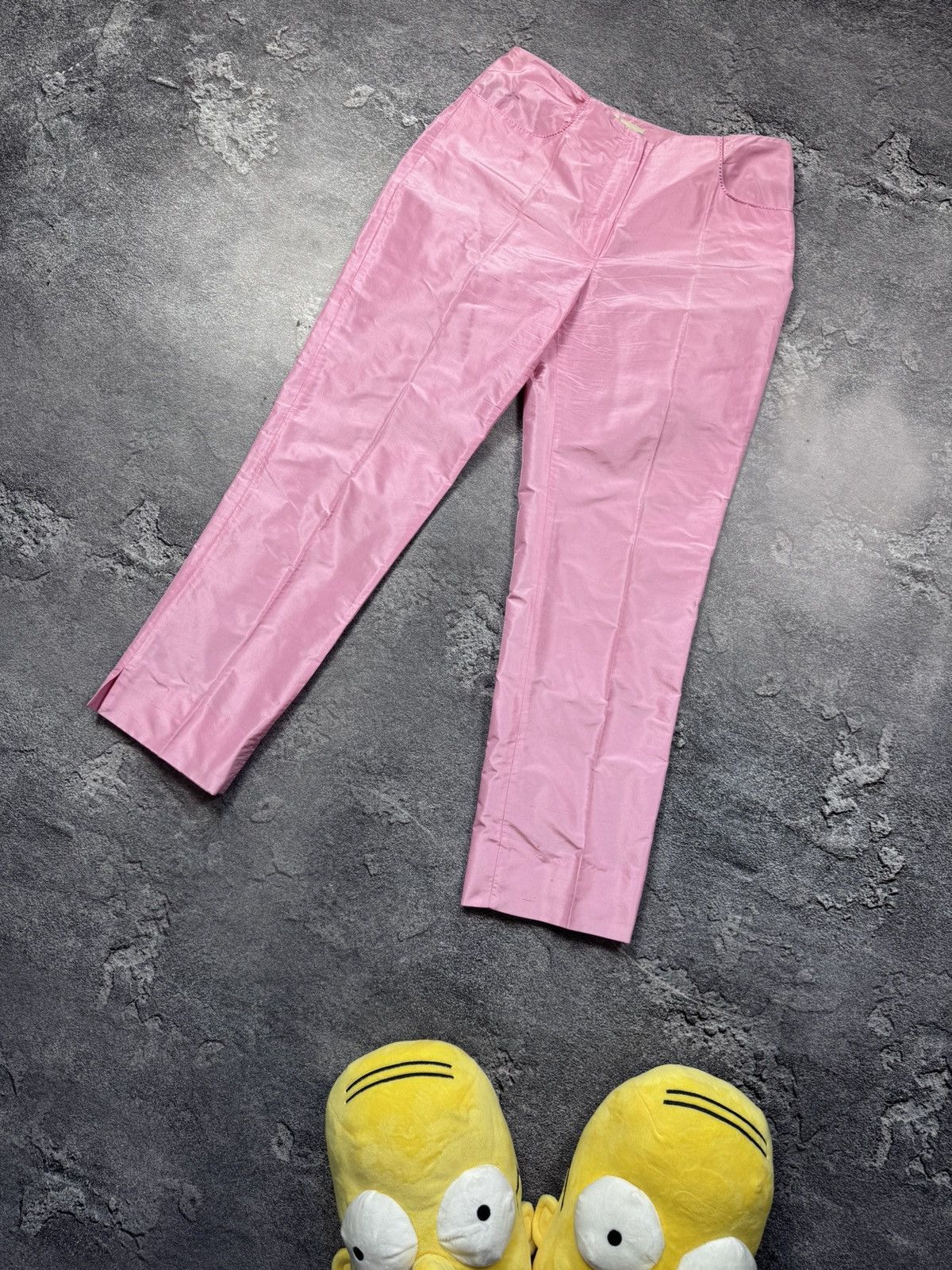 Blumarine Blumarine 100% Silk Pink Trousers — Made in Italy Size 28" / US 6 / IT 42 - 1 Thumbnail