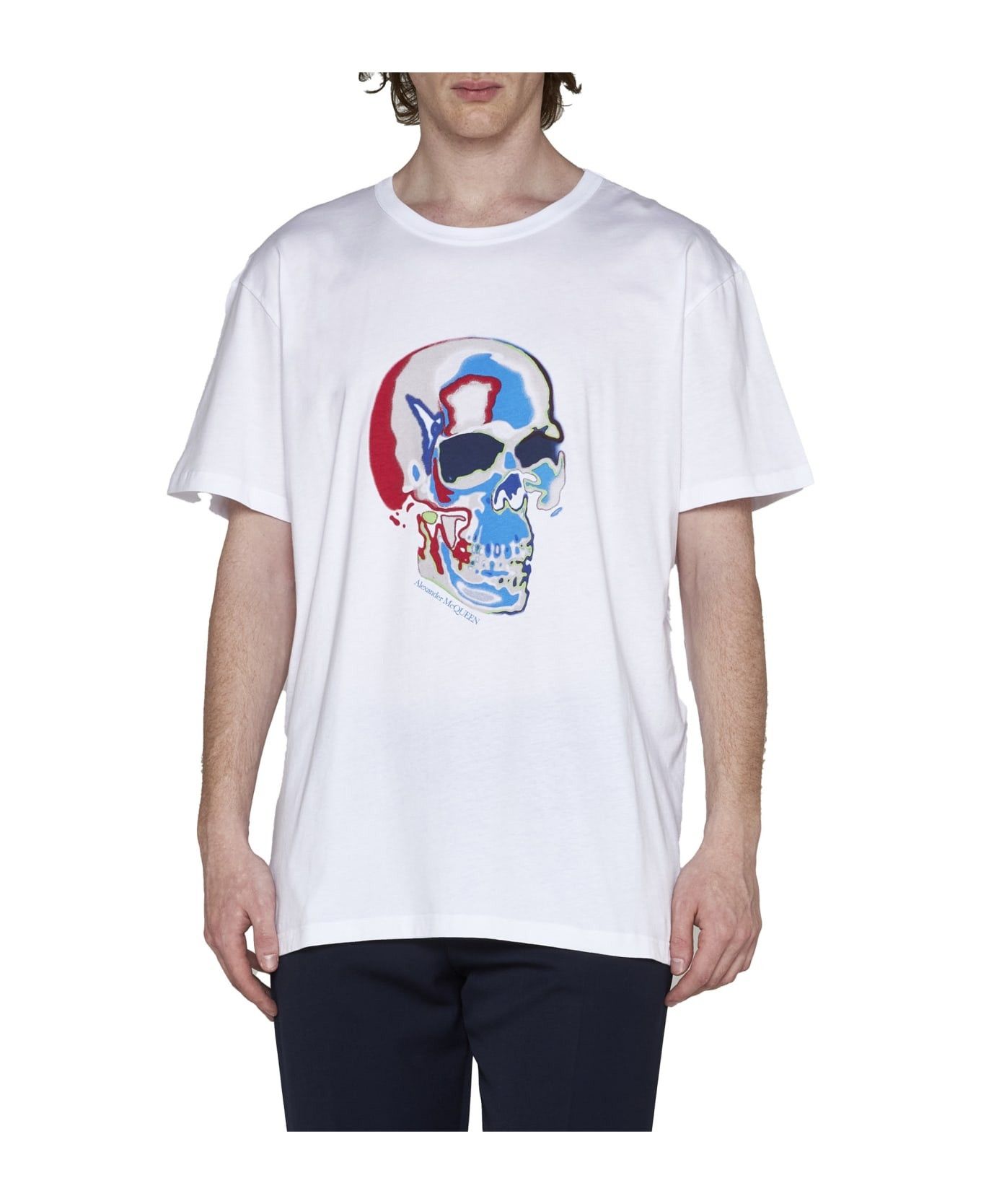 Alexander McQueen o1w1db10725 Solarised Skull T-Shirt in White Size US S / EU 44-46 / 1 - 2 Thumbnail