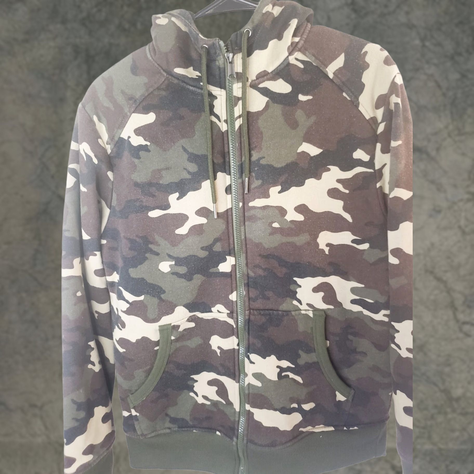 George George Hoodie Men's M Camoflauge Sherpa Lined Full Zip Sweater Jacket 43" Chest Bag Size US M / EU 48-50 / 2 - 1 Thumbnail