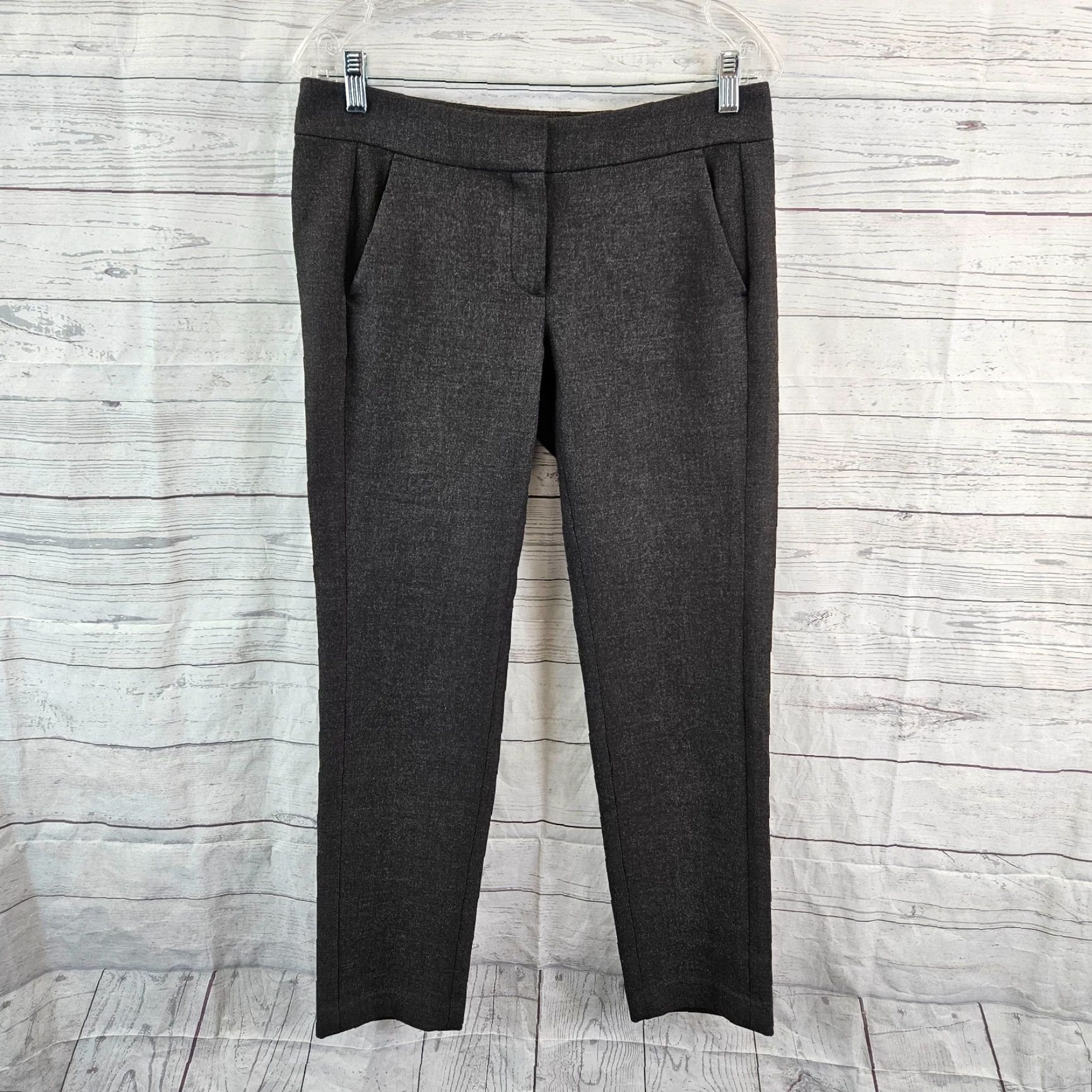 Loft LOFT Ann Taylor Womens Ponte Knit Pants Sz 4 Gray Mid Rise Rayon Blend Size 27" / US 4 / IT 40 - 2 Thumbnail