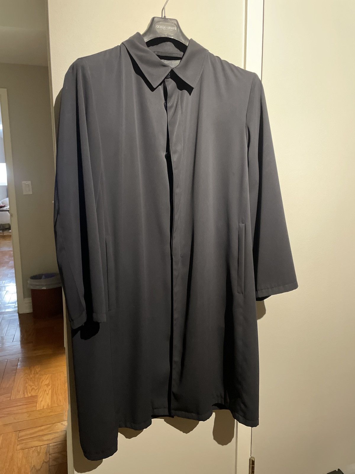 image of Armani x Giorgio Armani Long Coat in Black, Men's (Size Medium)