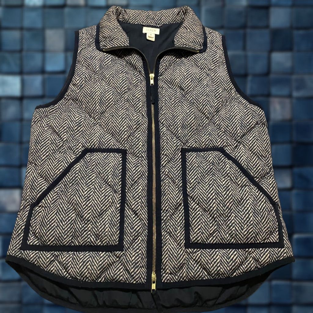 J.Crew J.CREW Vest Womens Medium Down Quilted Full Zip Puffer Multicolor Color M 1/2 Zip? Size M / US 6-8 / IT 42-44 - 1 Thumbnail