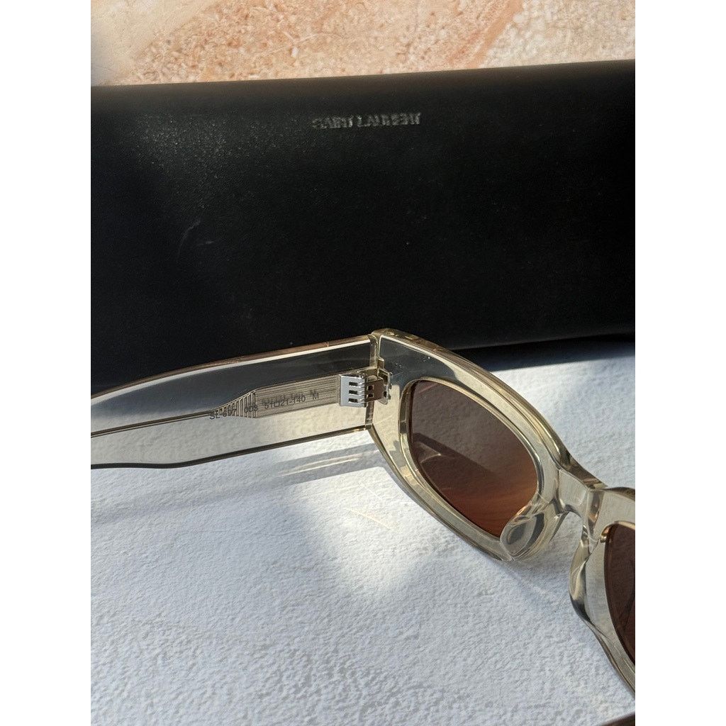 Saint Laurent Paris NEW Saint Laurent SL697 Unisex Sunglasses in Transparent Size ONE SIZE - 6 Thumbnail