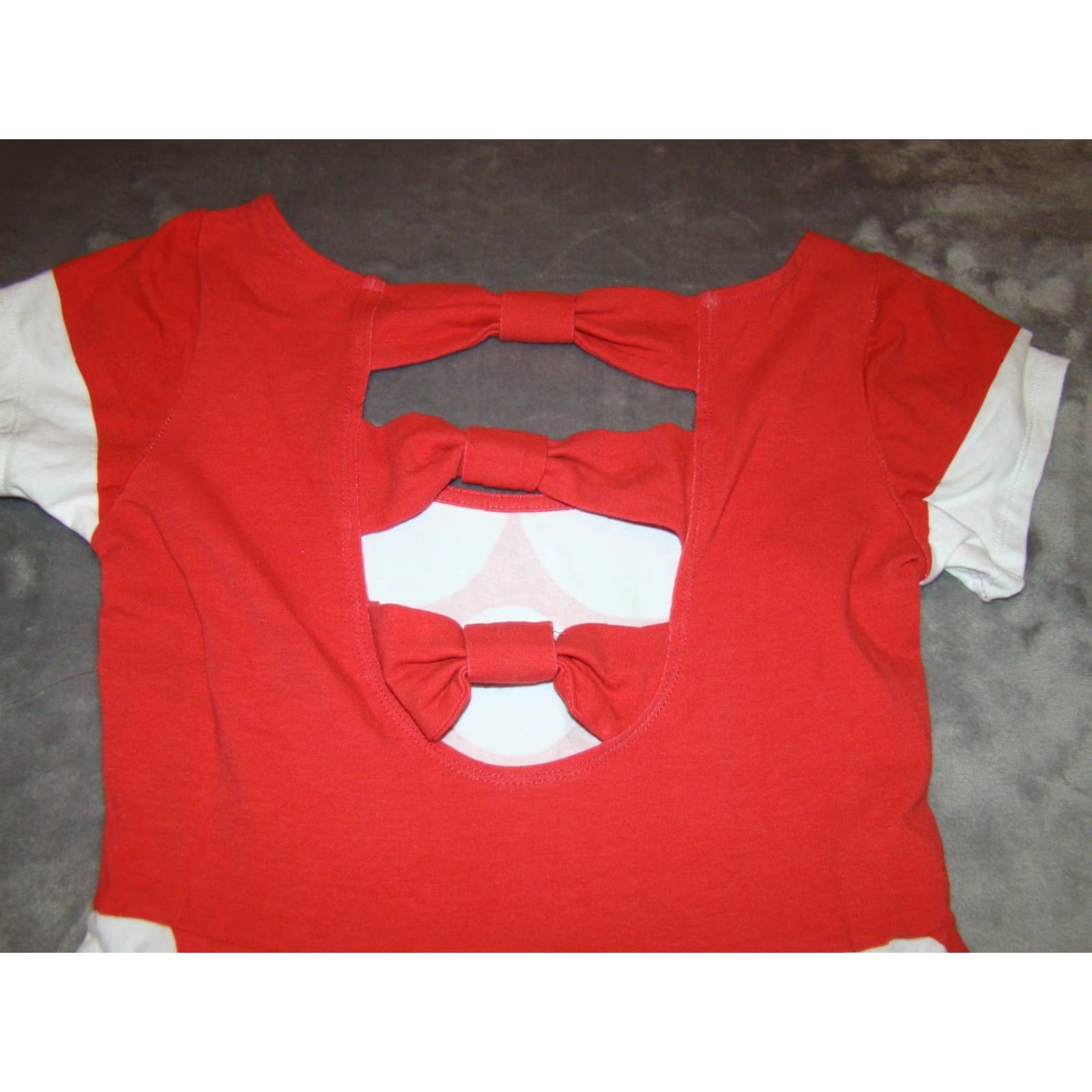 Disney NWT Disney Minnie Mouse Womens Small Red Polka Dot Bow Back Short Sleeve Dress Size 28" / US 6 / IT 42 - 5 Thumbnail