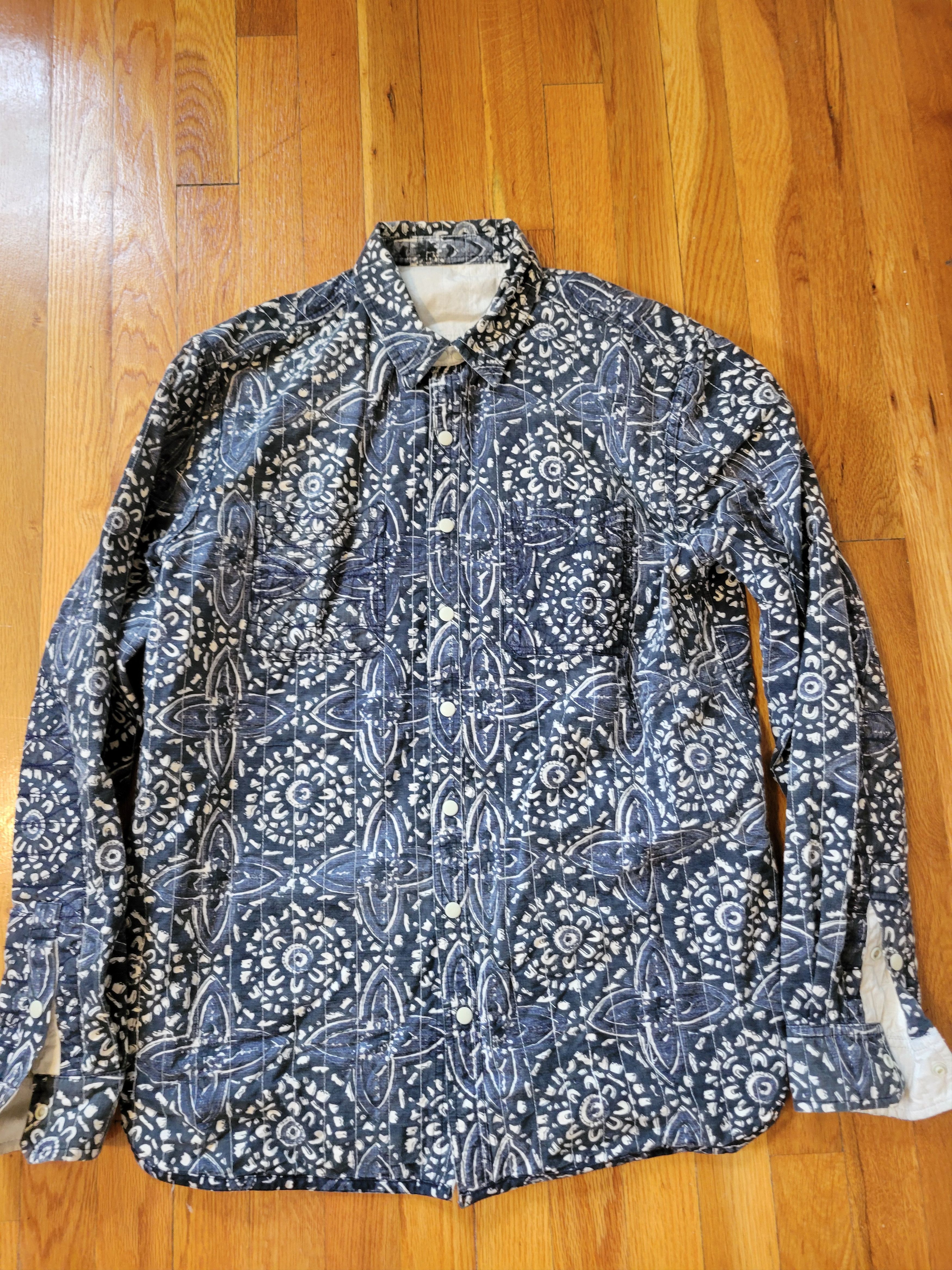 18 East Claremont Jacket Blue Block Print Size US M / EU 48-50 / 2 - 1 Thumbnail