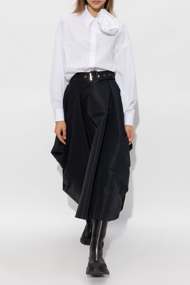 Alexander McQueen o1s22i1n1024 Orchid Shirt in White Size S / US 4 / IT 40 - 2 Thumbnail