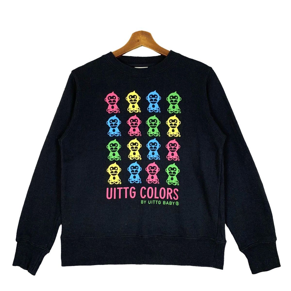 image of Vintage Uittg Baby Ape Crewneck Sweatshirt Size Xs in Black, Men's