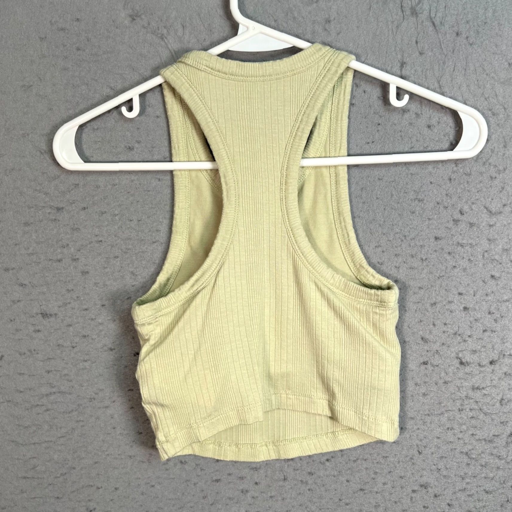 Madewell Madewell Womens Small Ribbed Racerback Tank Top S Beige Cropped Tank Shirt Summer Size S / US 4 / IT 40 - 2 Thumbnail