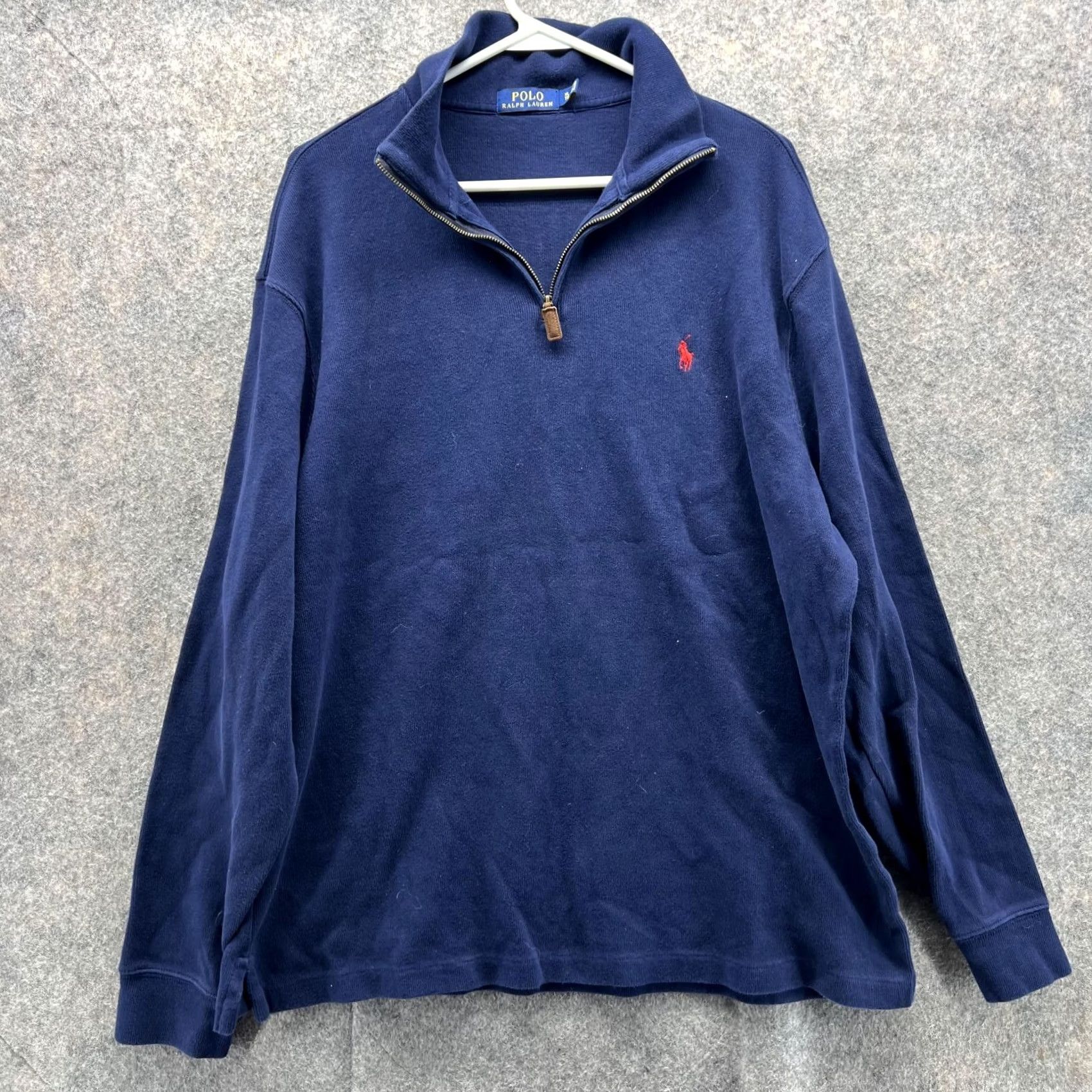 Polo Ralph Lauren Polo Ralph Lauren Sweater, Mens XL, Blue Navy Fleece Sweatshirt Pullover 1/4 Zip Pony Size US XL / EU 56 / 4 - 2 Thumbnail