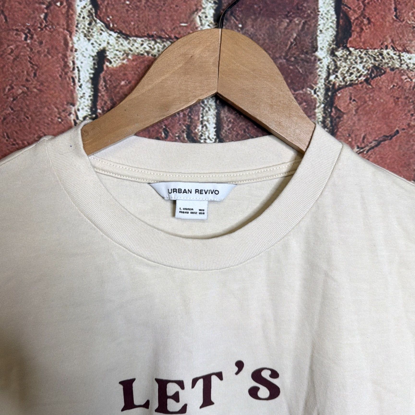 Vintage Urban Revivo Mens Cream Textured Knit Cotton T-Shirt Size L Size US L / EU 52-54 / 3 - 2 Thumbnail