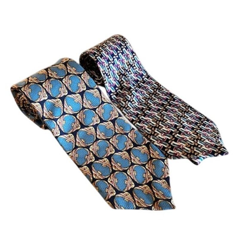 Hardy Amies Hardy Amies Silk Ties Set of 2 Geometric & Abstract Patterns Size ONE SIZE - 4 Thumbnail