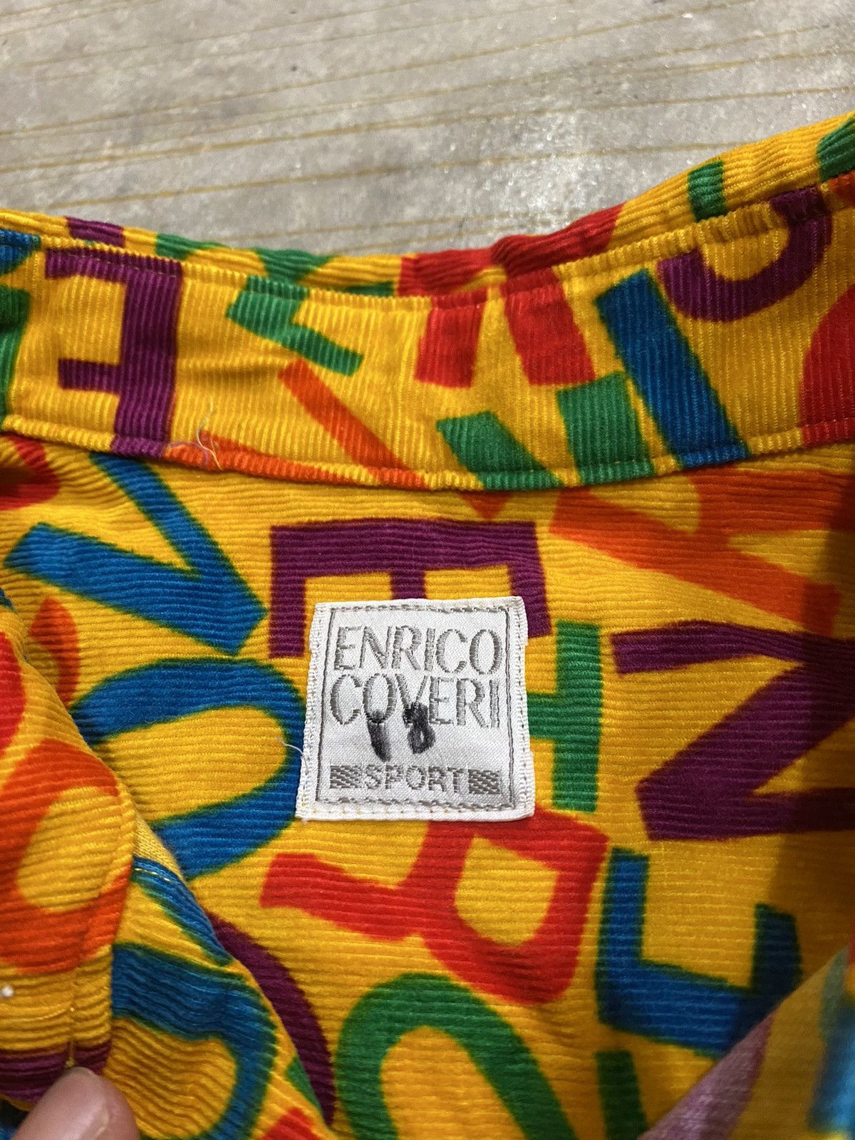 Designer × Enrico Coveri × Issey Miyake 1990s ENRICO COVERI velour corduroy fullprint Button up Size US M / EU 48-50 / 2 - 5 Thumbnail