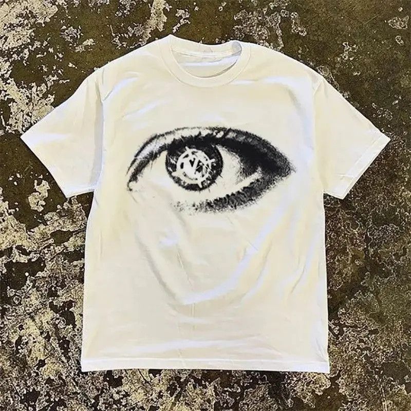Japanese Brand × Vintage Gothic Stare Human Eyes White T-Shirt Punk Graphic Tees Size US M / EU 48-50 / 2 - 1 Thumbnail