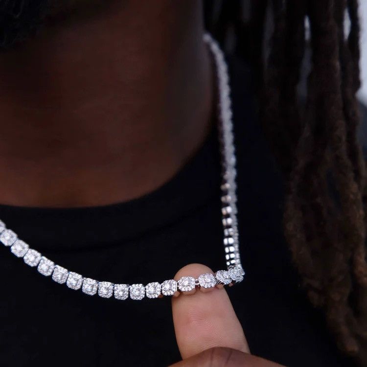 Other Micro Clustered Tennis Necklace in White Gold Size ONE SIZE - 3 Thumbnail
