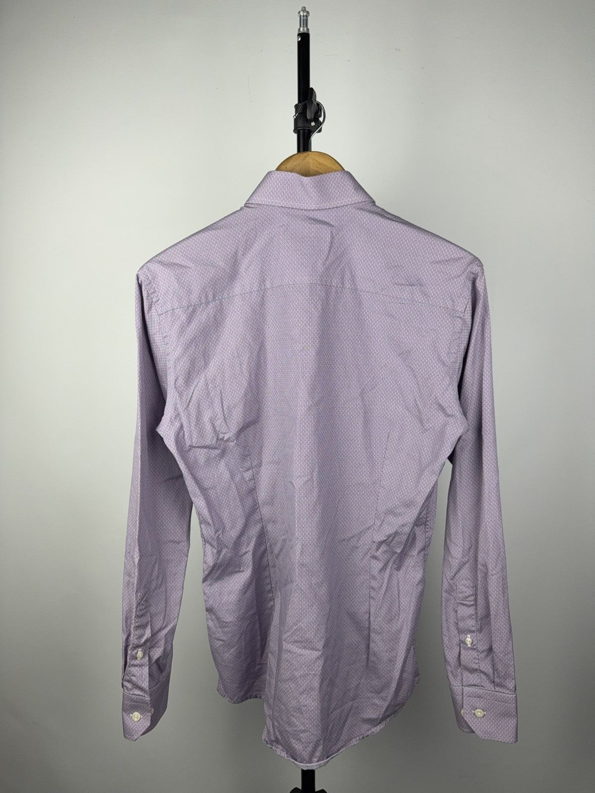 Designer × Eton Eton Slim Fit Micro Pattern Shirt Purple Red 15/38 Cotton Size US S / EU 44-46 / 1 - 5 Thumbnail