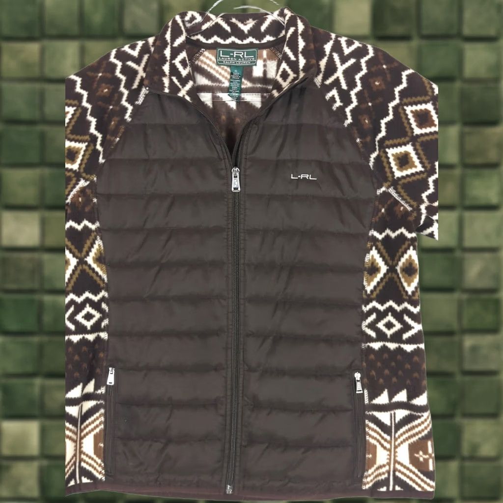 Ralph Lauren Ralph Lauren Active Tribal Aztec Full Zip Fleece Brown Quilted Jacket Women XL Size XL / US 12-14 / IT 48-50 - 1 Thumbnail