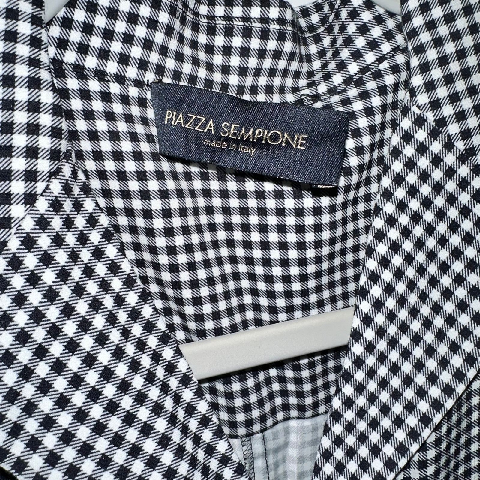 Piazza Sempione Piazza Sempione Gray Black White Checkered Button-Down Dress Size M / US 6-8 / IT 42-44 - 6 Thumbnail