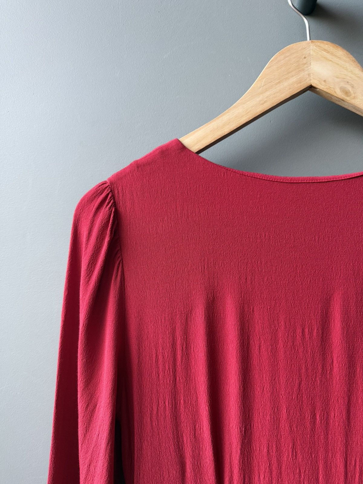 & Other Stories & Other Stories Red Romantic V-Neck Viscose Dress Size M / US 6-8 / IT 42-44 - 7 Thumbnail