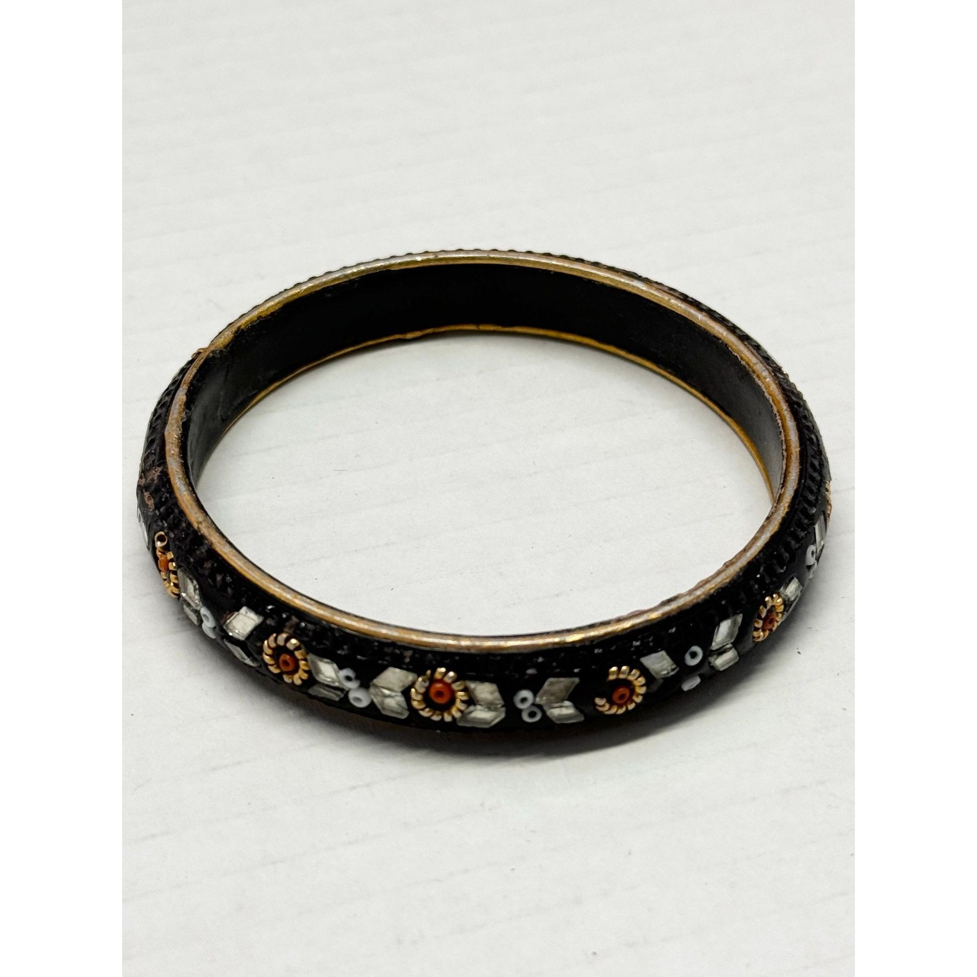 Vintage Vintage India Beaded black bangle bracelet Size ONE SIZE - 2 Thumbnail