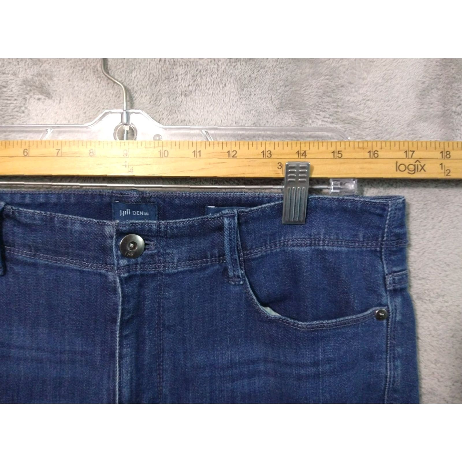 J. Jill J Jill Jeans Womens 12 Blue Denim Authentic Fit Slim Ankle Stretch Mid Rise Size 34" / US 12 / IT 48 - 3 Thumbnail