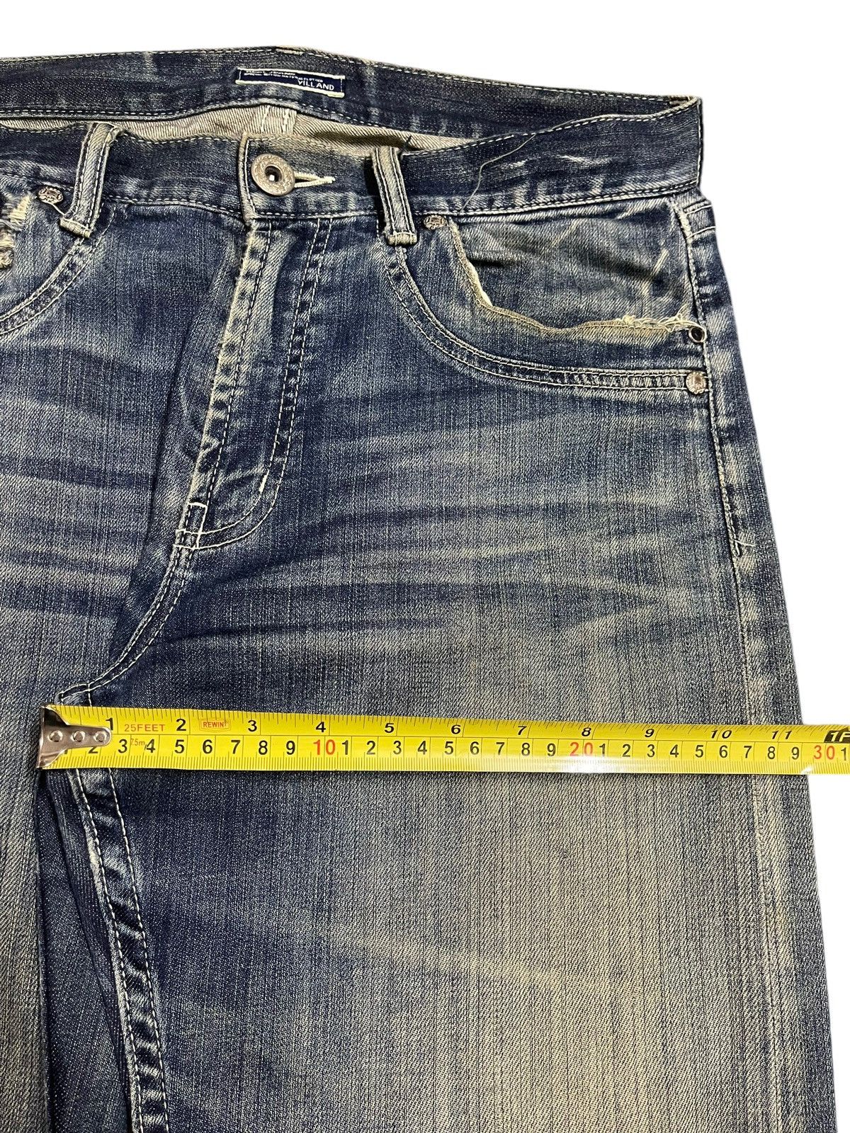 Denime Vintage Japanese Brand Blue Bleached Style Distress Jeans Size US 32 / EU 48 - 14 Thumbnail