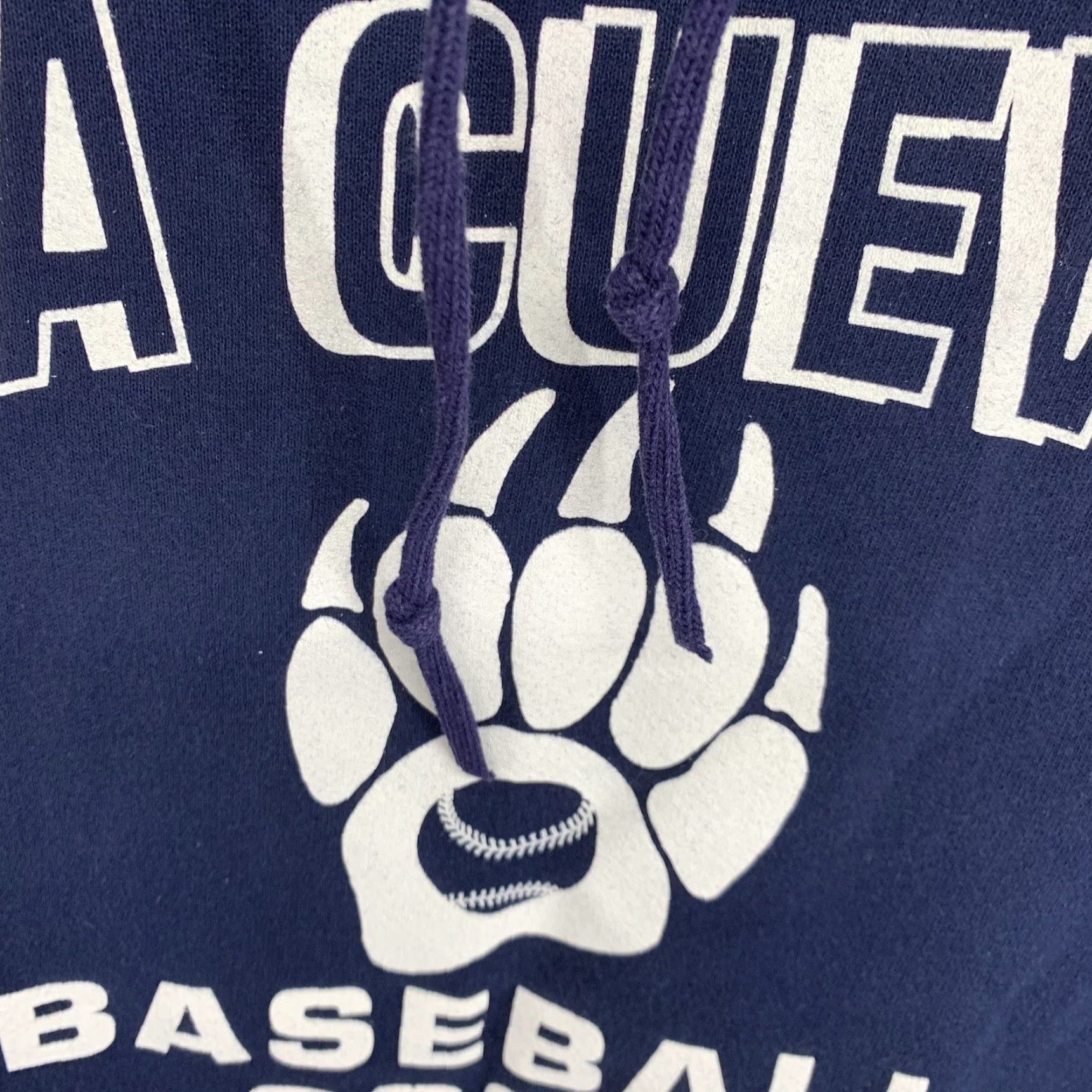 Jerzees VINTAGE La Cueva Baseball Hoodie Men’s Medium Blue Cotton Blend Unisex Sports Pullover Size US M / EU 48-50 / 2 - 5 Thumbnail